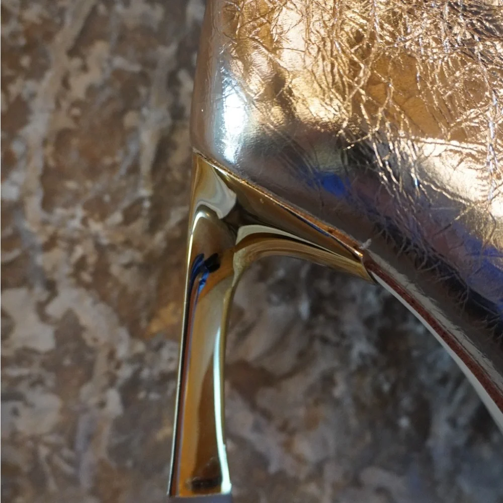 Michael Kors Leather Kelsea Slouchy Boot in Pale Gold size 8.5 - Picture 3 of 7